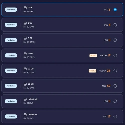 Nomad Japan Travel eSIM price